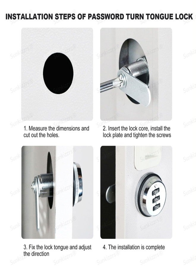 Sunkizzrs® Household 3-Digit Password Drawer Lock (All-Metal) - Cabinet Door Zinc Alloy Combination Lock - Security Lock for Drawer/Cabinets/Mailbox/Locker, Suitable for 15-25mm Plate Thickness - Image 5